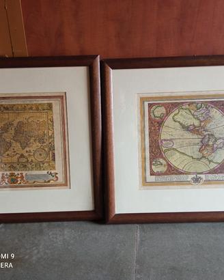 quadri vintage cartine geografiche