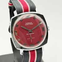 karux bordeaux nos vintage watch swiss made 34mm
