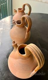 Tris piccole Anfore terracotta complemento arredo
