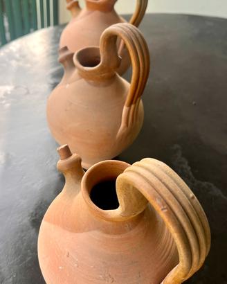 Tris piccole Anfore terracotta complemento arredo