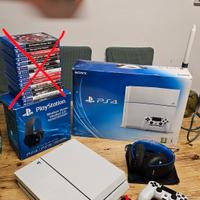 PS4 BIANCA 500GB + CUFFIE WIRELESS ORIGINALI 