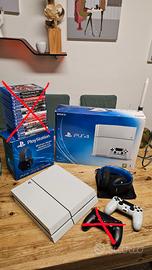 PS4 BIANCA 500GB + CUFFIE WIRELESS ORIGINALI 