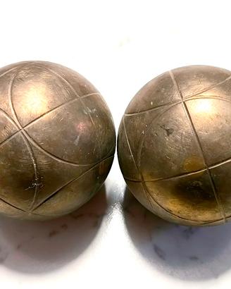 2 bocce bronzo vintage FIB regolamentari boccie