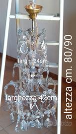 LAMPADARIO  IN CRISTALLO CON PENDENTI 