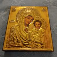 Piccola icona ortodossa argento 925 Madonna Kazan