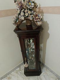 vetrina in piuma di mogano 