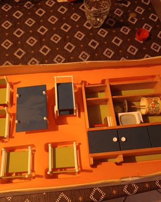set mobili per casa delle bambole vintage 