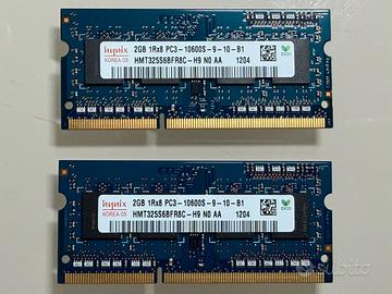 4 Gb (2+2) RAM SODIM DDR3 1066 MHz