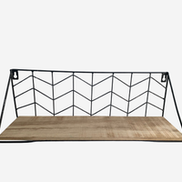 Mensola da parete in ferro con ripiano in legno