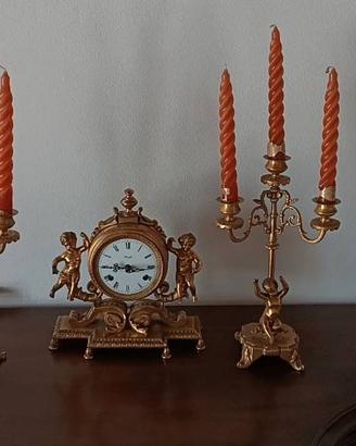 set orologio e candelabri 