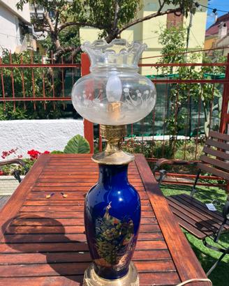 Lampada con vaso in porcellana limonges