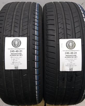 2 GOMME 245 40 21 BRIDGESTONE A64571