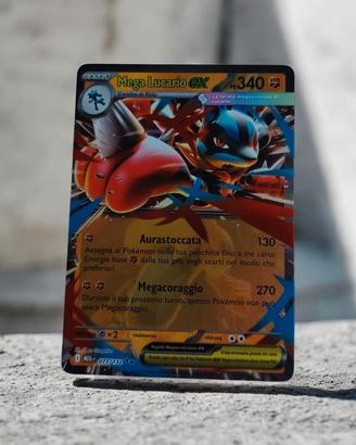 carta Pokemon Mega Lucario-Ex originale nuova