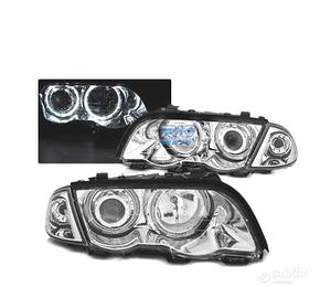 FARI BMW E46 98-01 CON OCCHI ANGELICI LED CROMATI