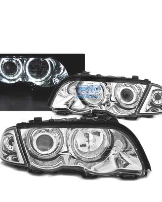 FARI BMW E46 98-01 CON OCCHI ANGELICI LED CROMATI