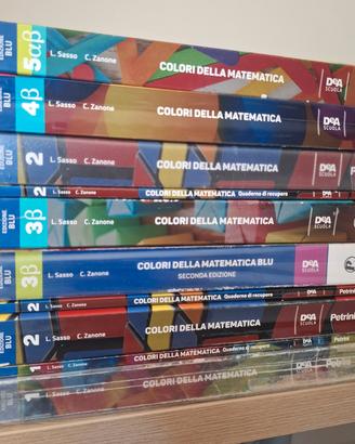 libri colori  della matematica dal primo al quinto