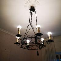 Lampadario ferro battuto 6 luci
