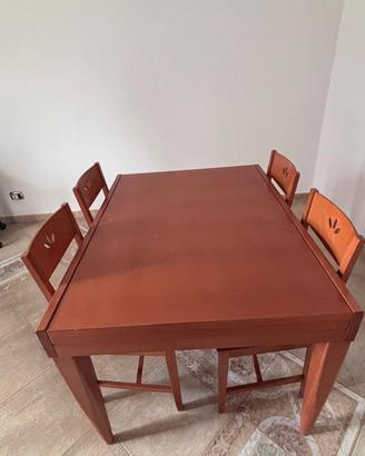 tavolo calligaris allungabile 120 - 240 e  4 sedie