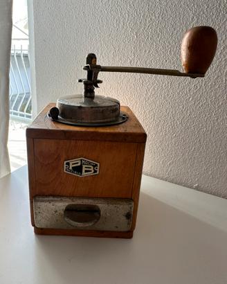 Macina caffe vintage in legno P.B acciaio