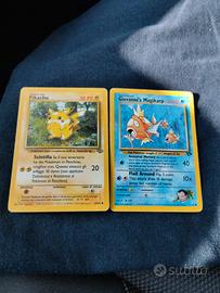 due carte Pokemon prima edizione 