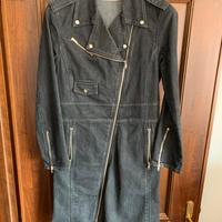 Giaccone x ragazza in jeans nero slavato Tg .M