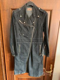 Giaccone x ragazza in jeans nero slavato Tg .M