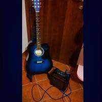 Chitarra acustica blu