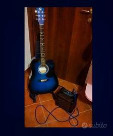 Chitarra acustica blu