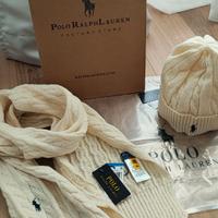 Set sciarpa e berretto Ralph Lauren unisex bianco
