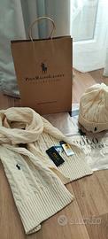 Set sciarpa e berretto Ralph Lauren unisex bianco