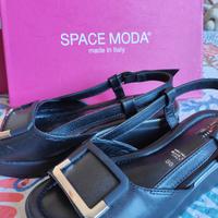 Sandali nero donna in vera pelle 