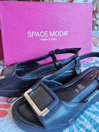 Sandali nero donna in vera pelle 