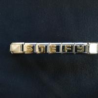 Bracciale elastico d'acciaio scritta STEFY
