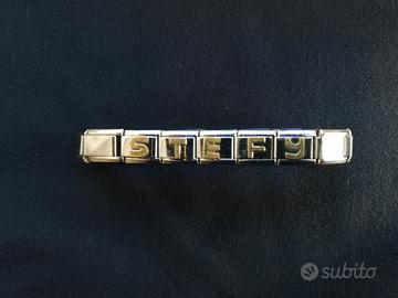 Bracciale elastico d'acciaio scritta STEFY