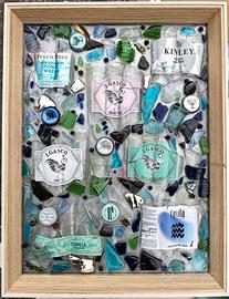 QUADRO BOTTIGLIA GIN CON RESINA EPOSSIDICA