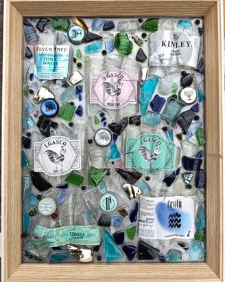 QUADRO BOTTIGLIA GIN CON RESINA EPOSSIDICA