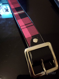 Cintura ragazza fantasia scozzese rosa 78cm nuova