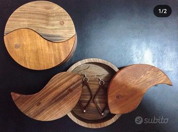 PORTAGIOIELLI COFANETTO YIN YANG LEGNO SCATOLA