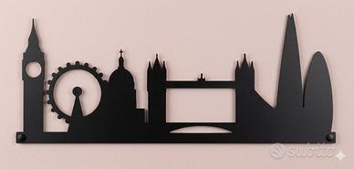 Skyline Londra Alluminio - Design Parete Tavolo