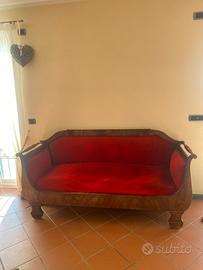 Divano a barca in noce