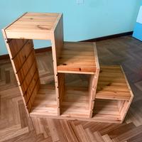 SCALINI TROFAST CON 3 CONTENITORI DI PLASTICA