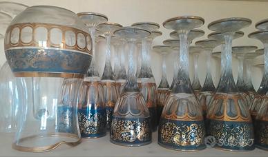 Set bicchieri e brocca vintage originali Murano