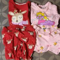 2 Pigiami Bambina Rosso e Rosa