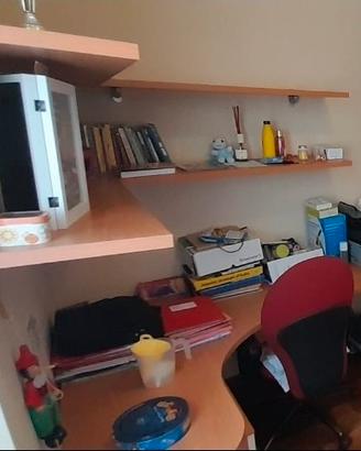 scrivania,  mensole  e sedia