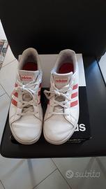 Adidas court K biancorosa taglia38 2/3 da donna/b