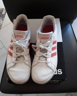 Adidas court K biancorosa taglia38 2/3 da donna/b