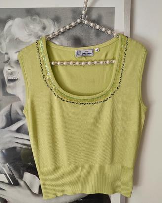 Top in Maglia Lana Gatto con dettagli preziosi