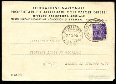 F67 - C.P. da Trento a Strigno con 50c  - RSI  -