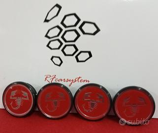 KIT 4 PZ FREGIO COPRI-MOZZO ABARTH color ROSSO