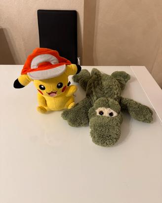 Pikachu Pokémon con Cappello + Morbido Coccodrillo